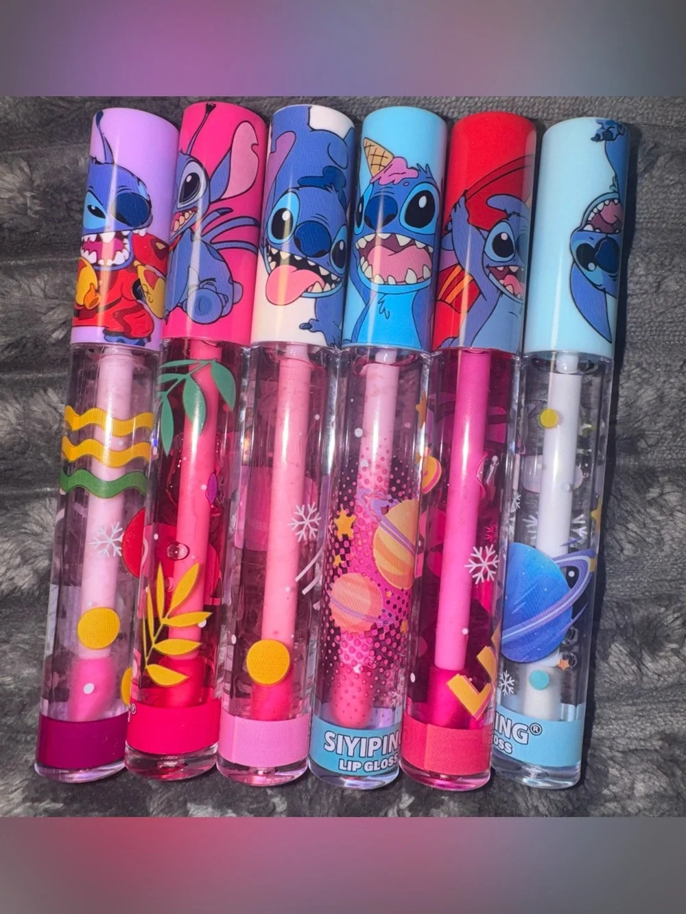 Disney Stitch SIYIPING Lip Gloss Set of 6 New No Box